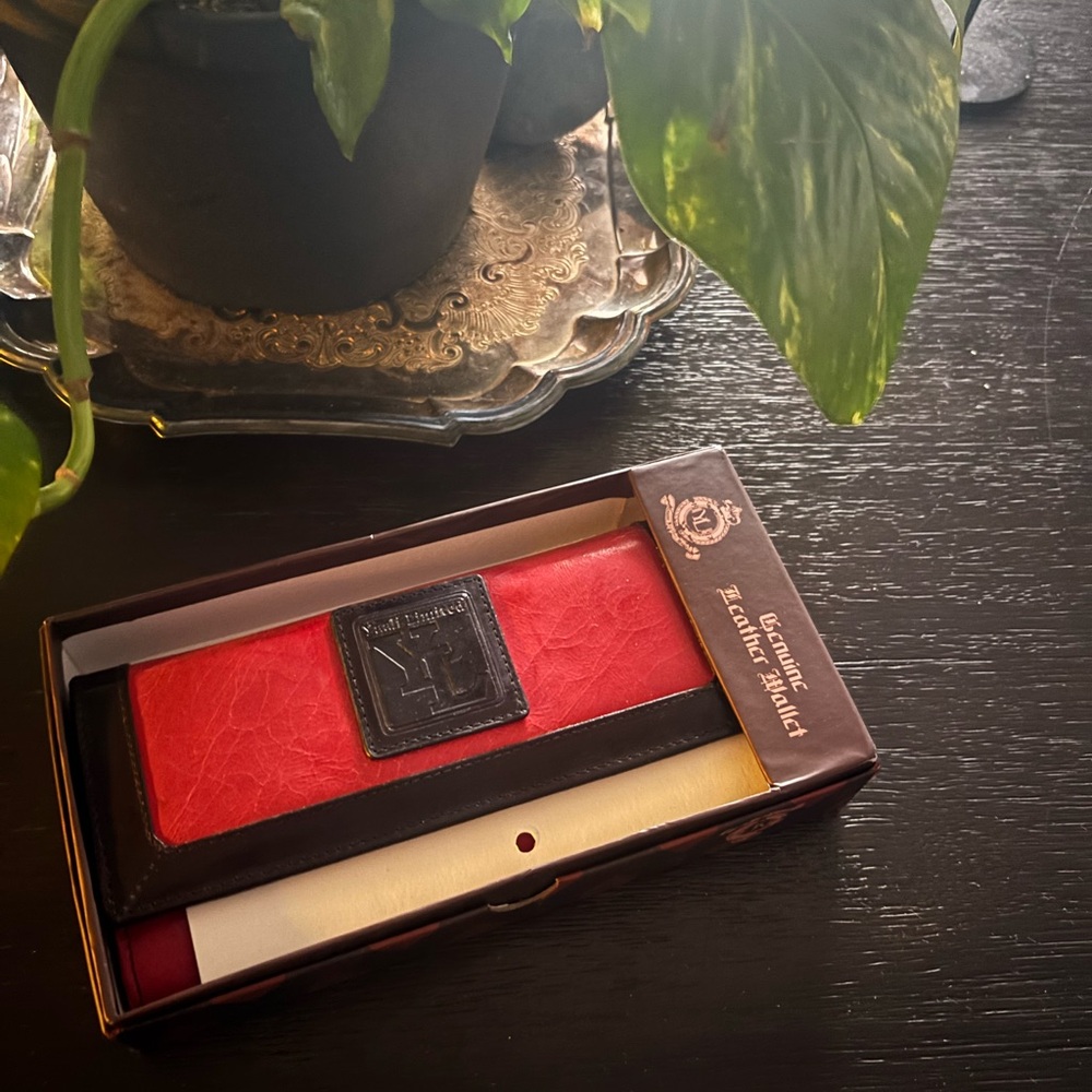 Red and Black Leather Wallet
